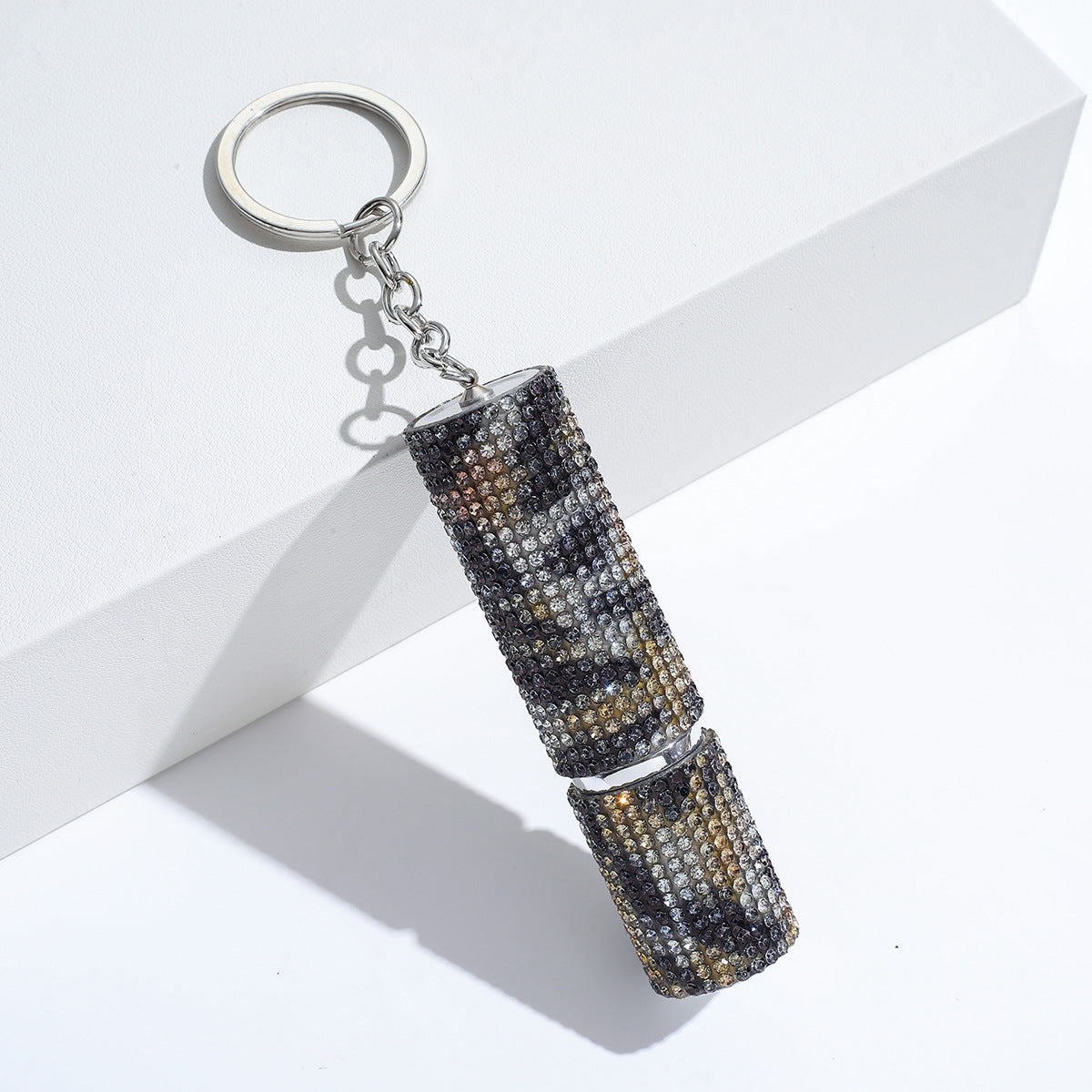 Wholesale Colorful Leopard Print Rhinestone Perfume Bottle Portable Multifunctional Keychain